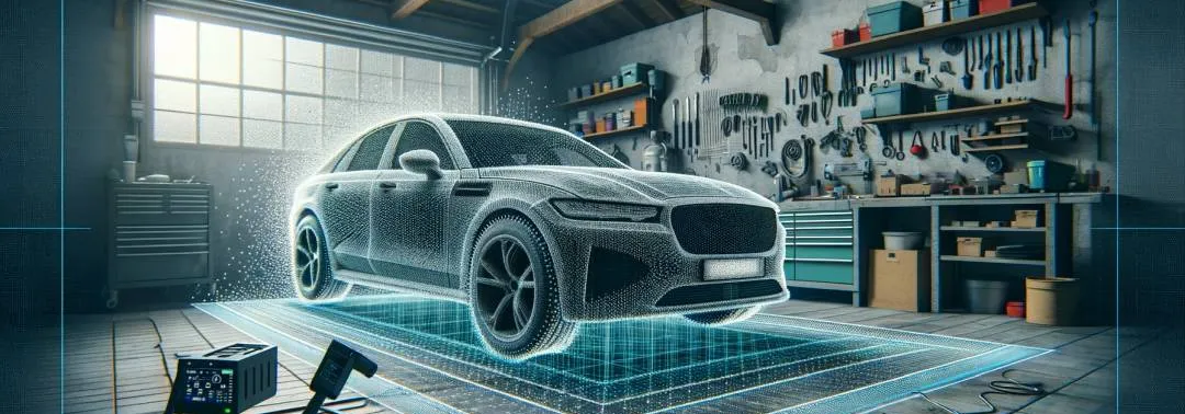 3d scanning car in garage