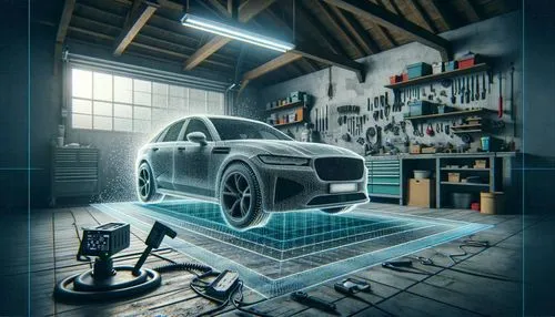 3d scanning car in garage